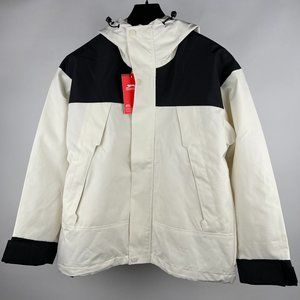 Chic Two-Tone Windbreaker Jacket with Hood - Contemporary Street Style